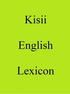 cover image of Kisii English Lexicon